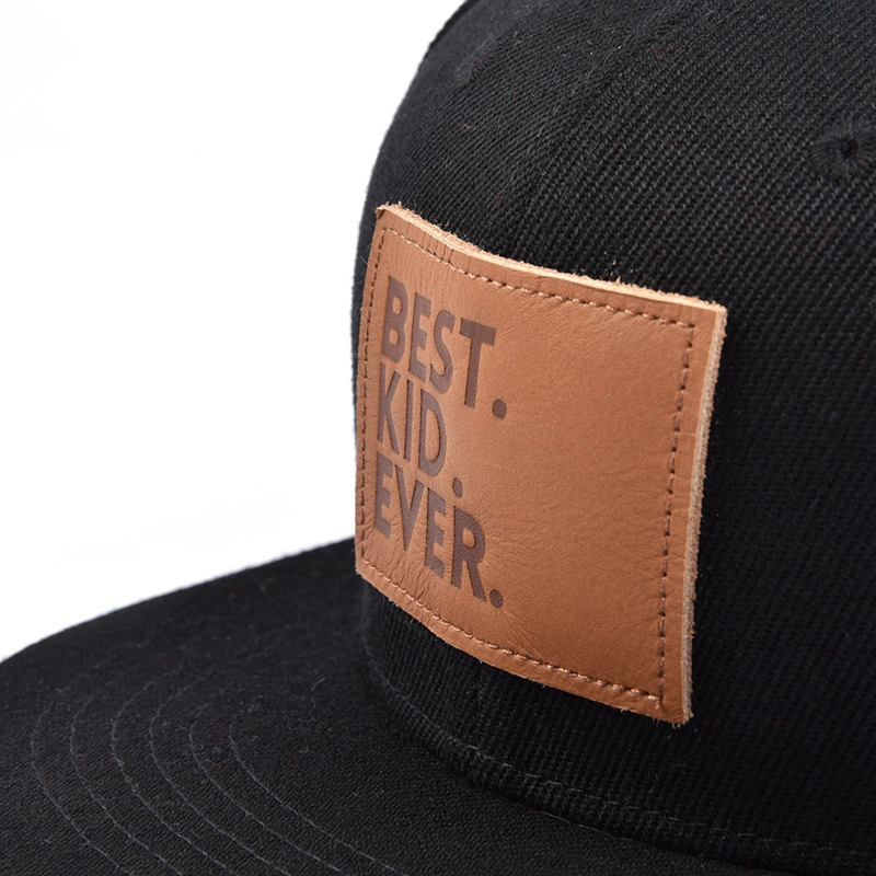 leather patch baby snapback caps, design logo black baby snapback caps, custom leather patch baby snapback caps