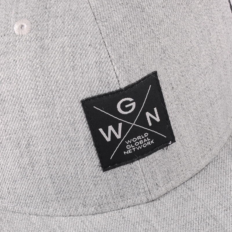 flat brim acrylic wool trucker cap, applique logo acrylic wool trucker cap, 6 panels acrylic wool trucker cap