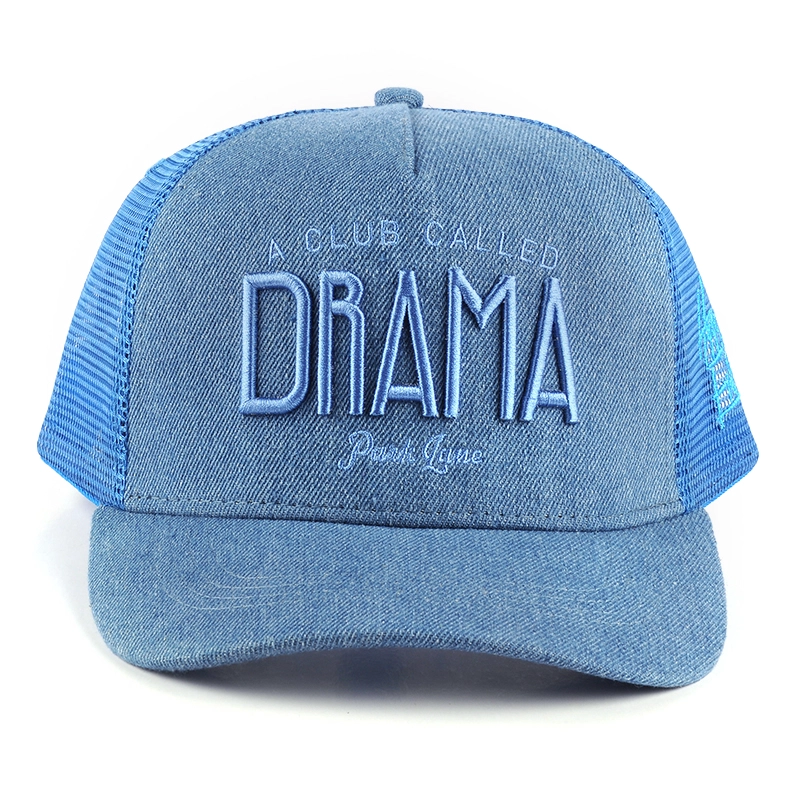 5 panels blue trucker hats