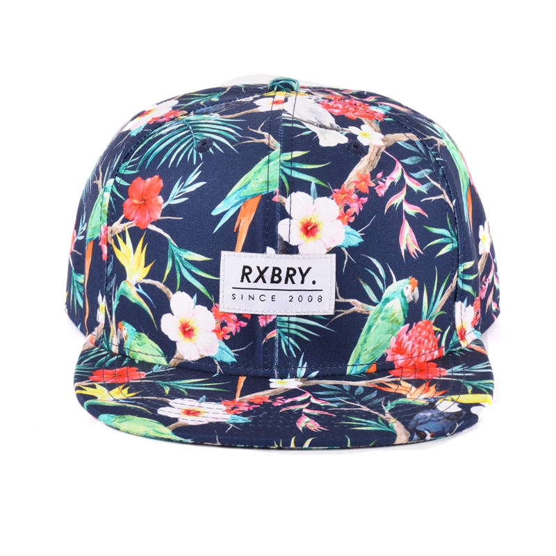 6 panels floral snapback hat, make your own flat brim hat, 6 panel snapback cap on sale