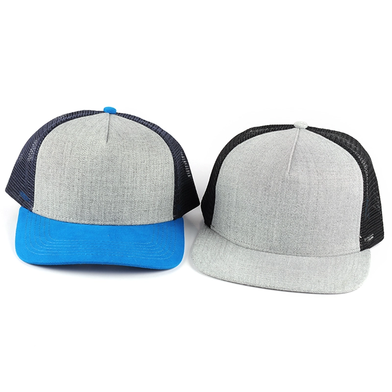 5 panels acrylic wool trucker cap