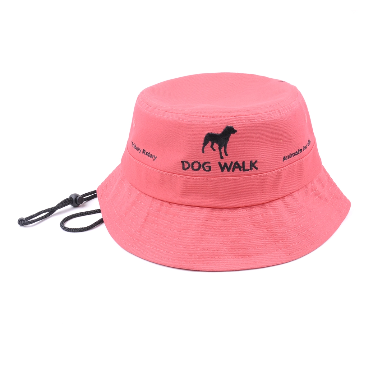plain embroidery women bucket hat with string