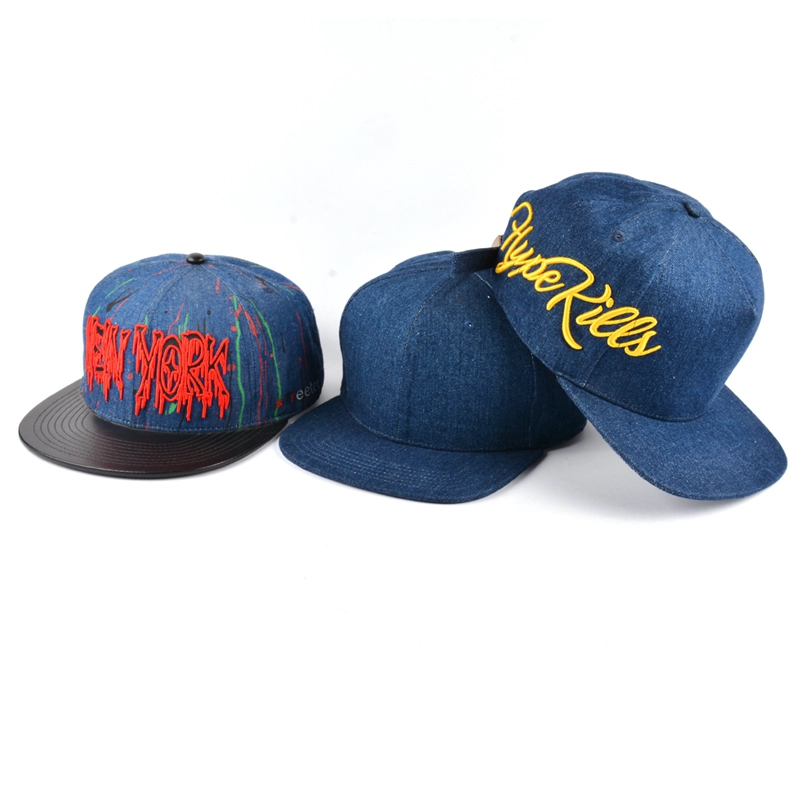 denim snapback hat custom