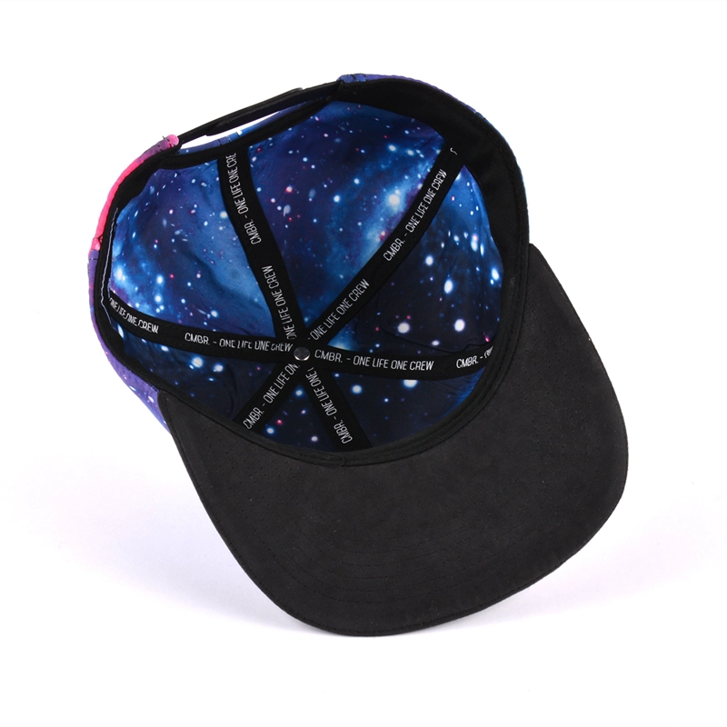 printing galaxy snapback caps, suede brim snapback caps