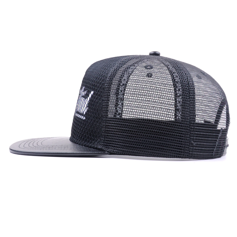 Flat Billed Trucker Cap with Mesh Back