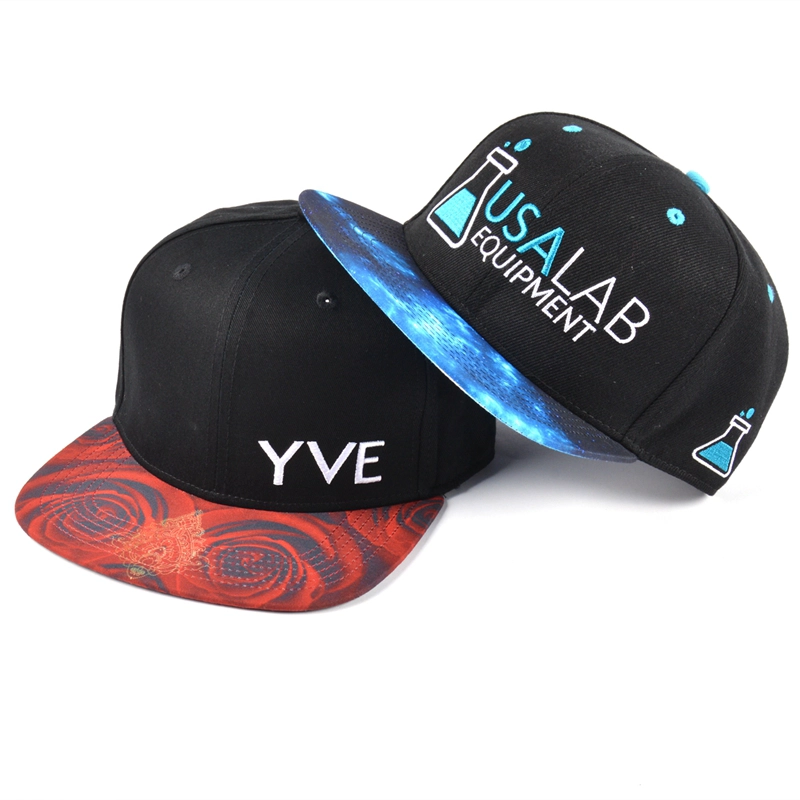 snapback hats supplier, black snapback caps, printing brim snapback hats