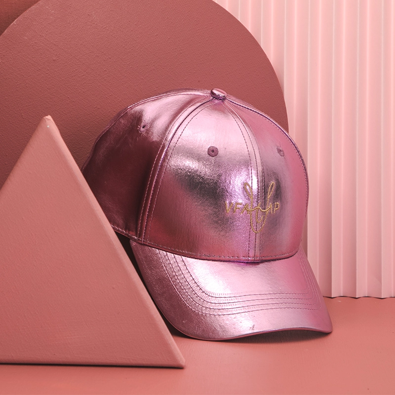 design logo embroidery pu leather baseball hats