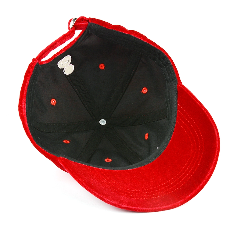 red pleuche baseball caps custom, custom embroidery pleuche baseball caps, high quality hat supplier