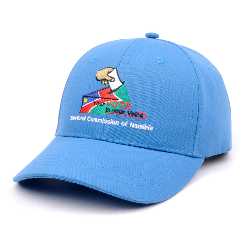Blue Cotton 6 Panel Baseball Peak Cap
