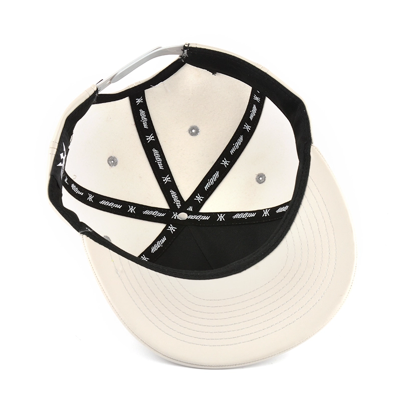 leather flat brim snapback caps, plain metal plate snapback caps, custom snapback caps factory wholesale