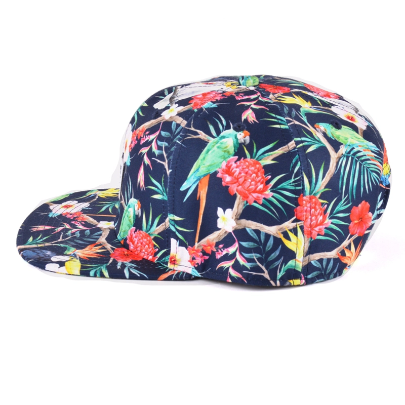 6 panels floral snapback hat, make your own flat brim hat, 6 panel snapback cap on sale