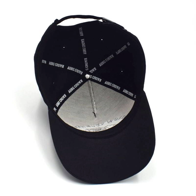 5 panels black baseball caps