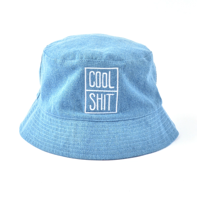 embroidery logo plain camo bucket hats