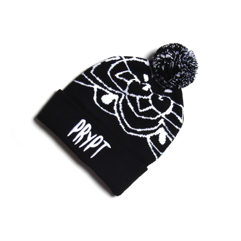 knitted beanie with top ball supplier, beanie knit hat patterns free, winter cable knit beanie