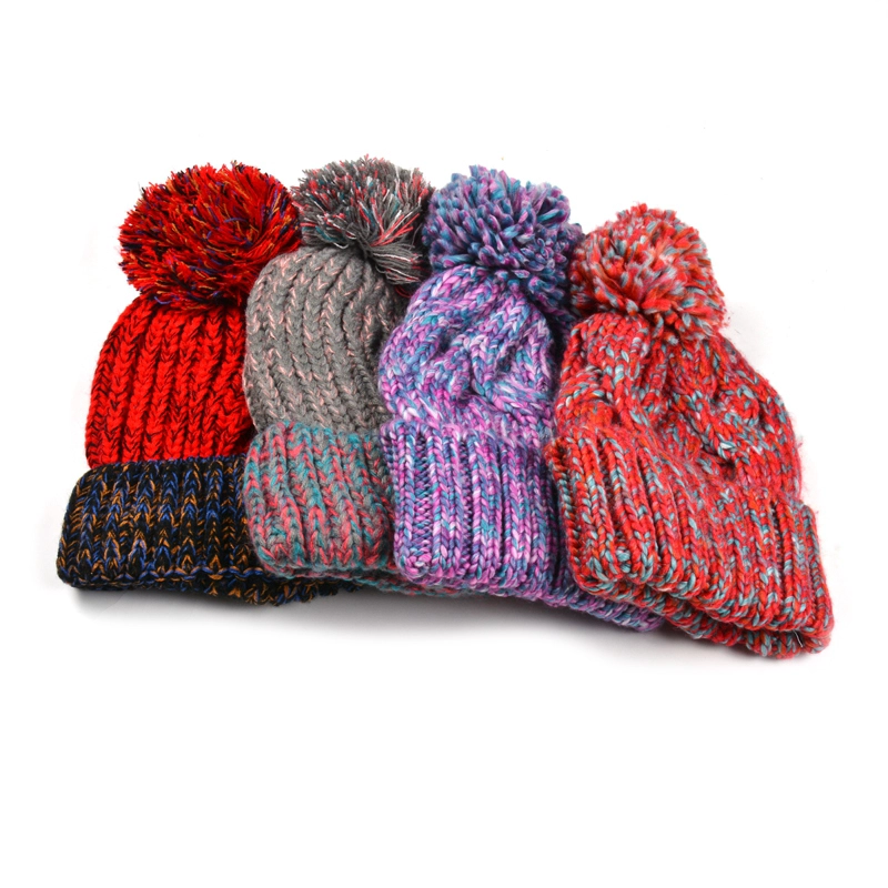 knit beanie with pom