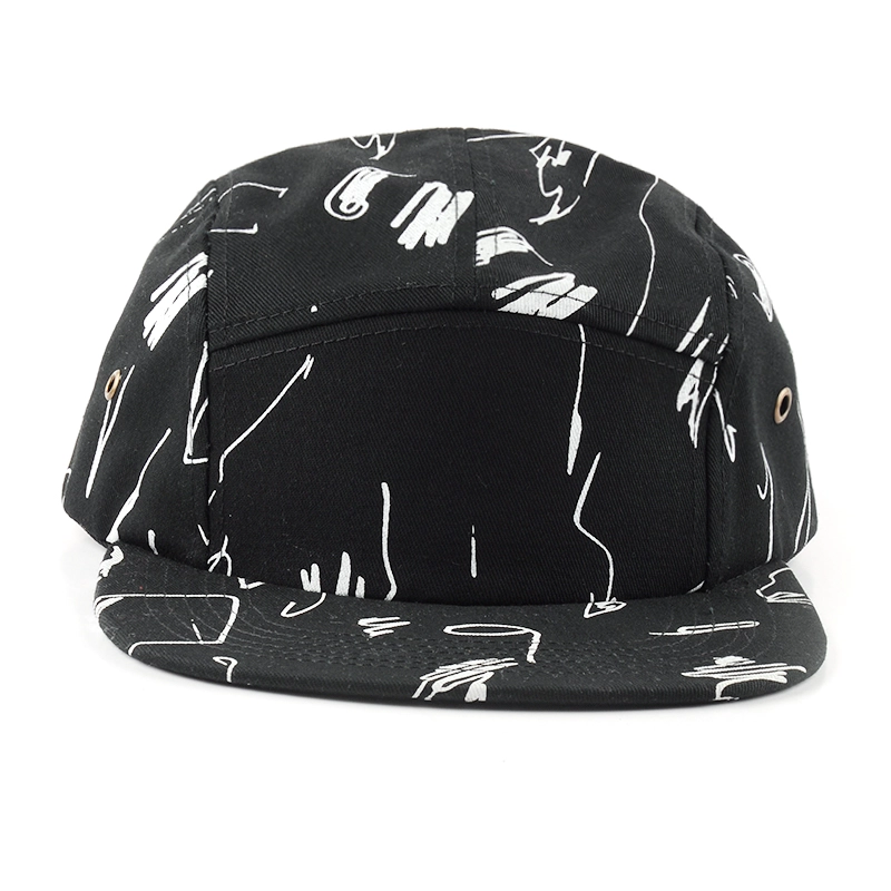 baby fashion 5 panels hat, printing black 5 panels hat, custom baby caps in china