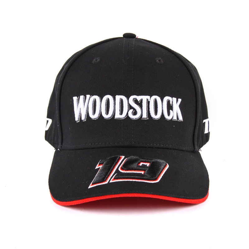 puff embroidery black baseball cap, custom embroidery baseball with logo, baseball cap factory china