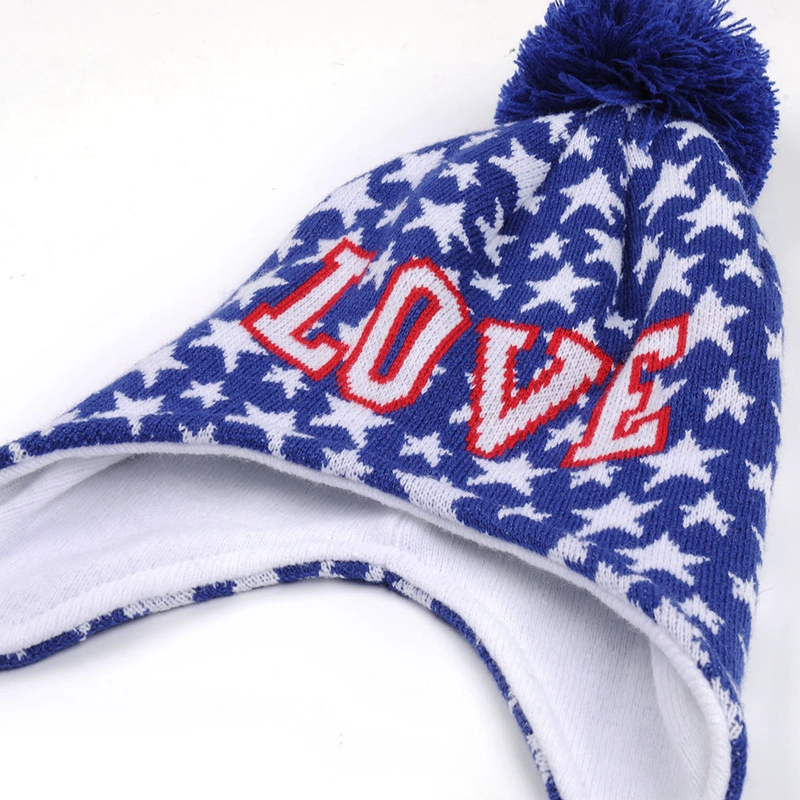 beanie hat with fur pom pom