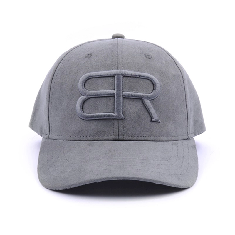 6 panel baseball cap, puff embroidery suede baseball cap, 3d embroidery designs for hats
