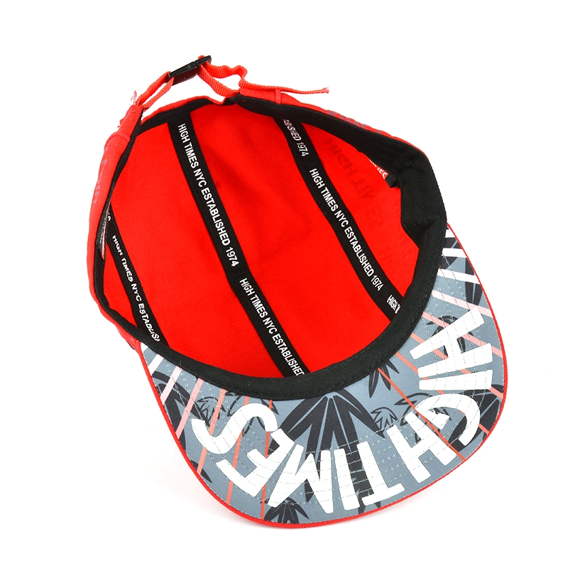 red 5 panels caps custom, design embroidery logo 5 panels caps, wholesale 5 panels flat caps
