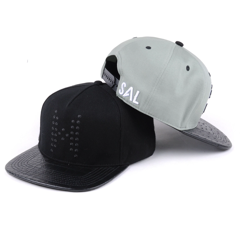 leather brim snapback caps