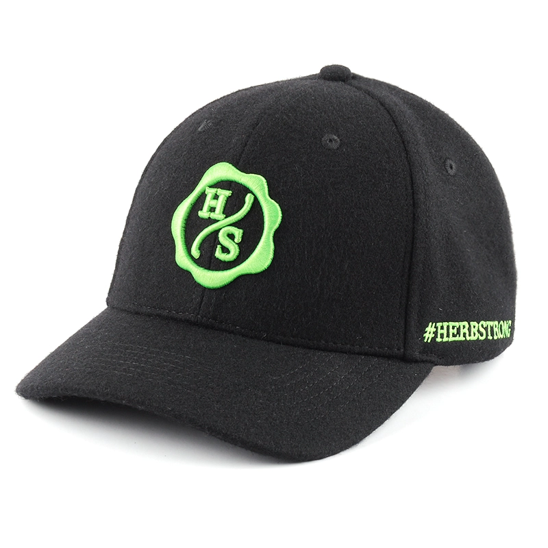 embroidery logo baseball cap, melton wool baseball cap, baseball cap sports hat custom