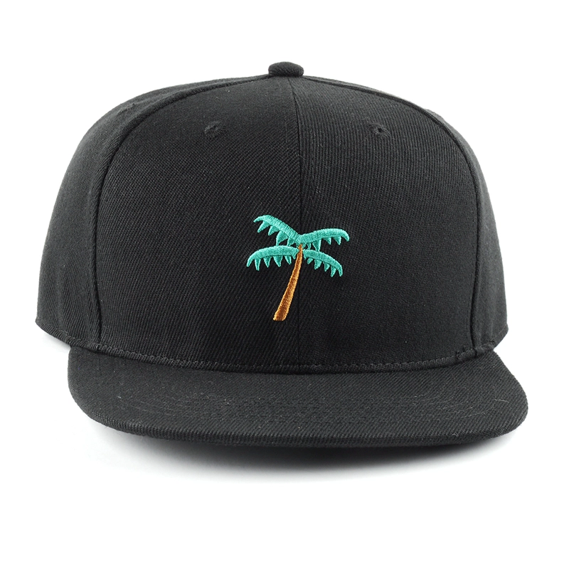 6 panels black snapback caps custom