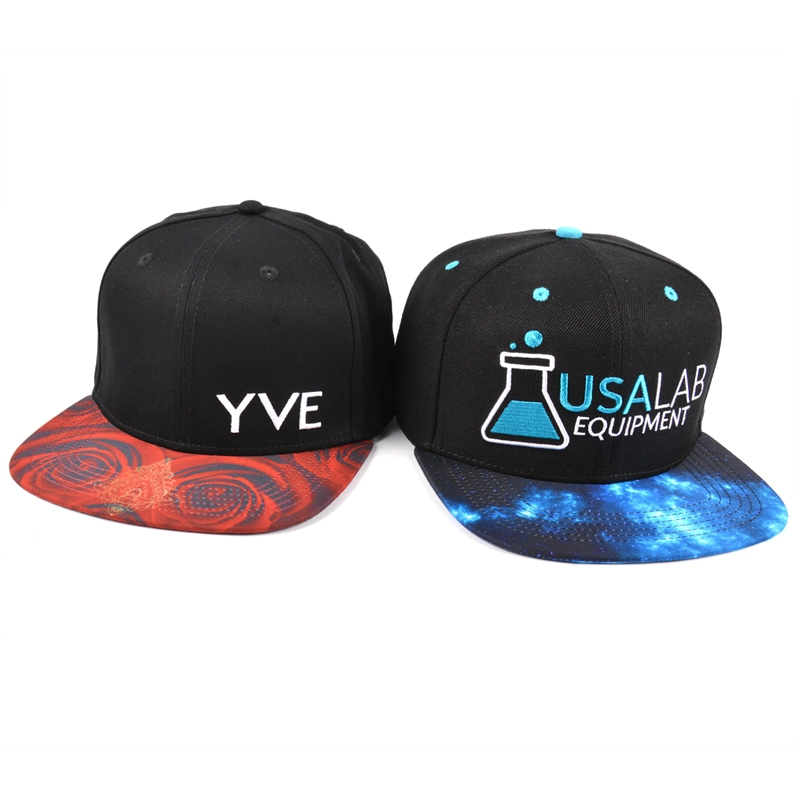snapback hats supplier, black snapback caps, printing brim snapback hats