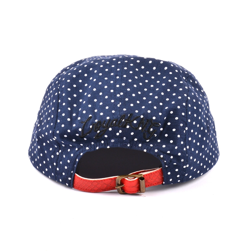 leather brim plain 5 panels caps, design logo 5 panels caps