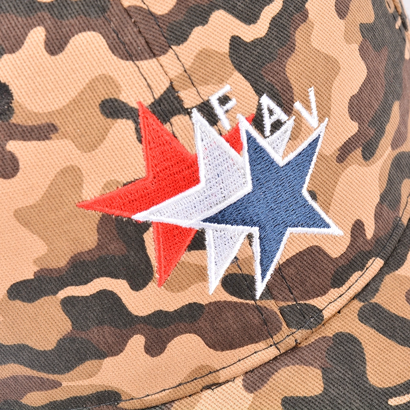 6 panels sports baseball caps, flat embroidery camo baseball caps, design logo baseball caps custom