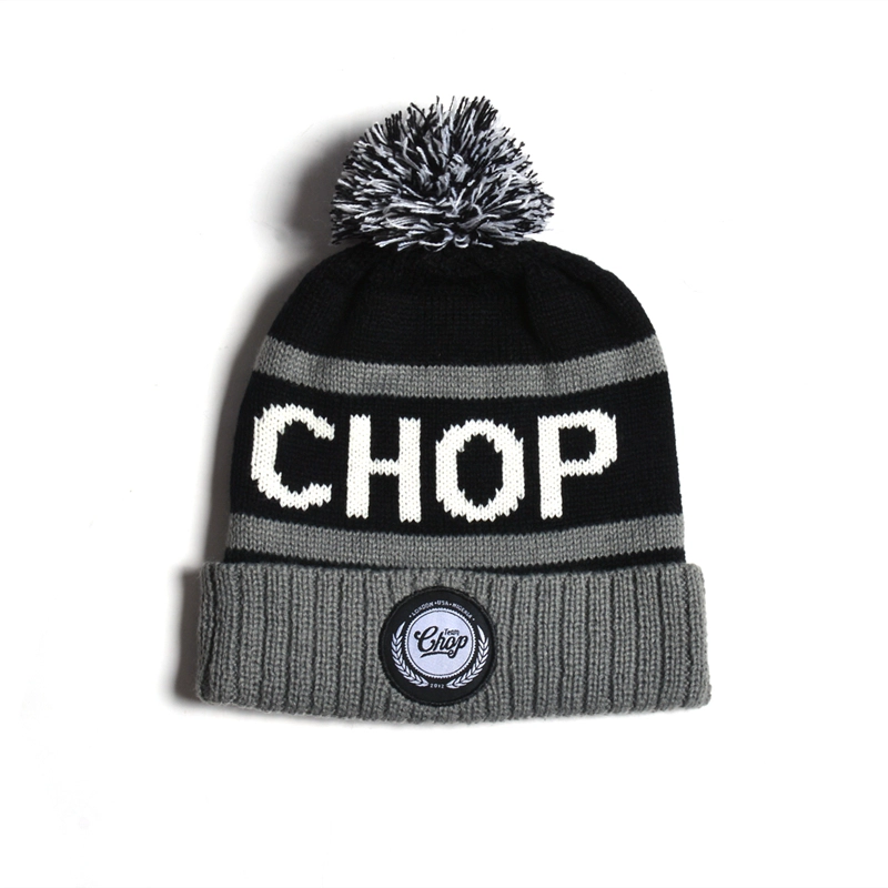 jacquard logo black winter caps