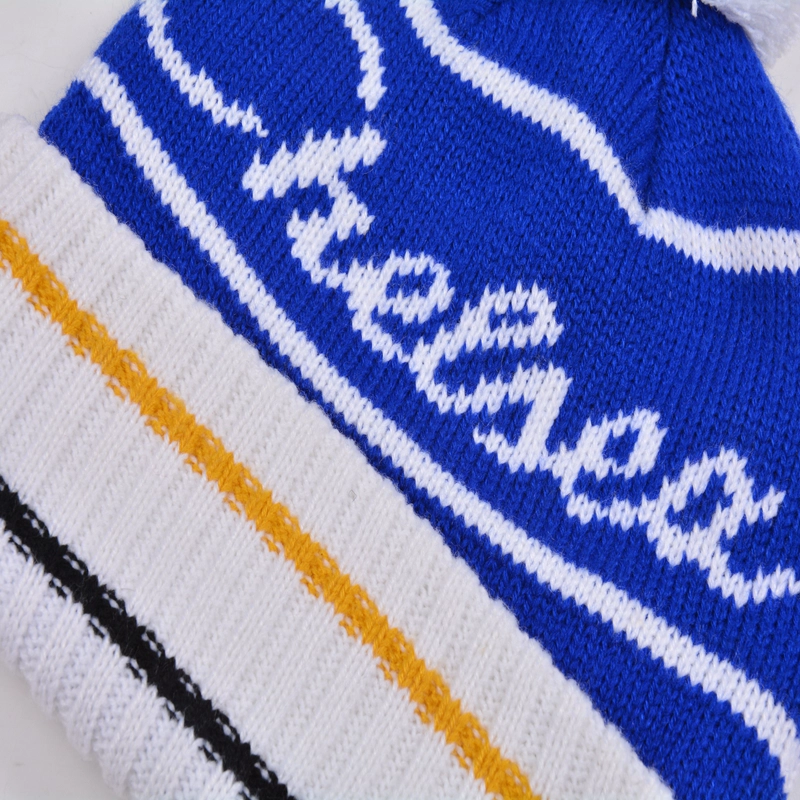 Knit Beanie Winter Hat with Pom, Striped Cuffed Winter Hat, custom made beanies with pom