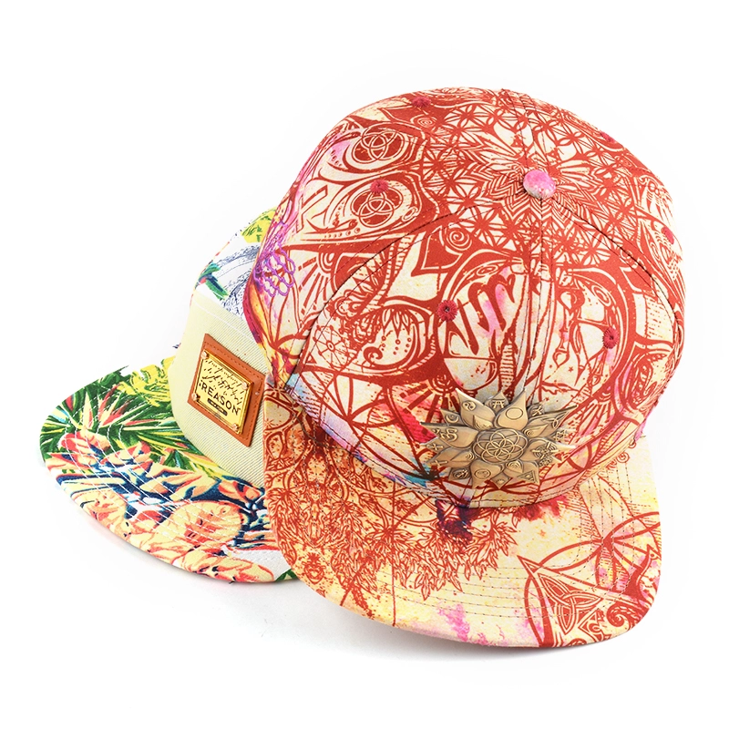 metal logo 6 panels snapback caps