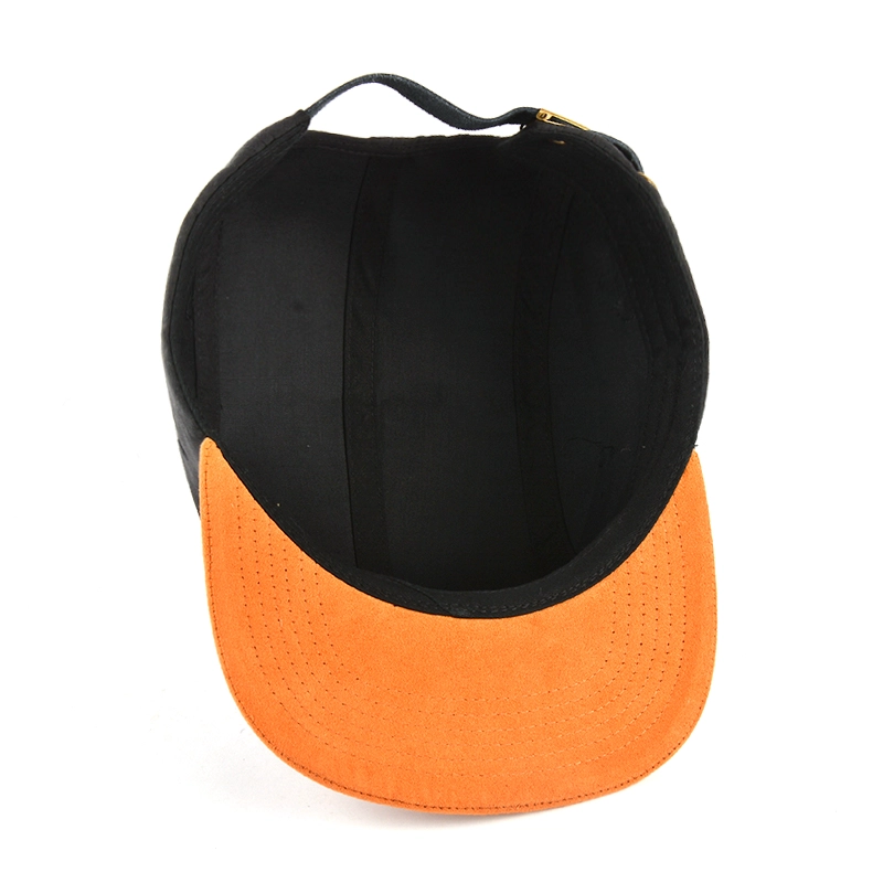 two tone suede 5 panels cap, design embroidery 5 panels cap, wholesale 5 panels hats