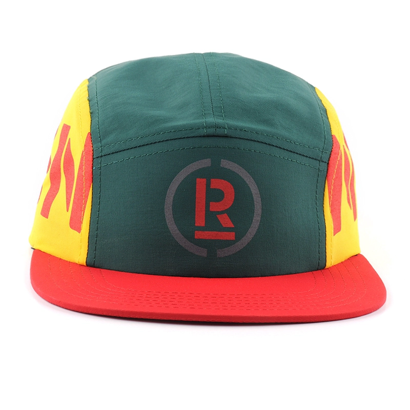 printing logo 5 panels caps custom