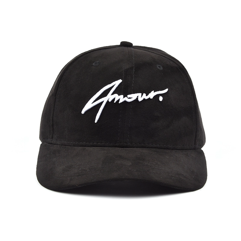 black suede baseball caps