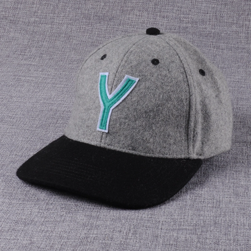 laser cutting logo baseball caps, melton wool baseball caps, baseball cap for sale