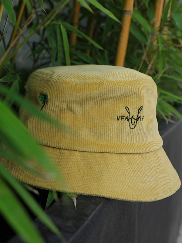 yellow corduroy bucket hats