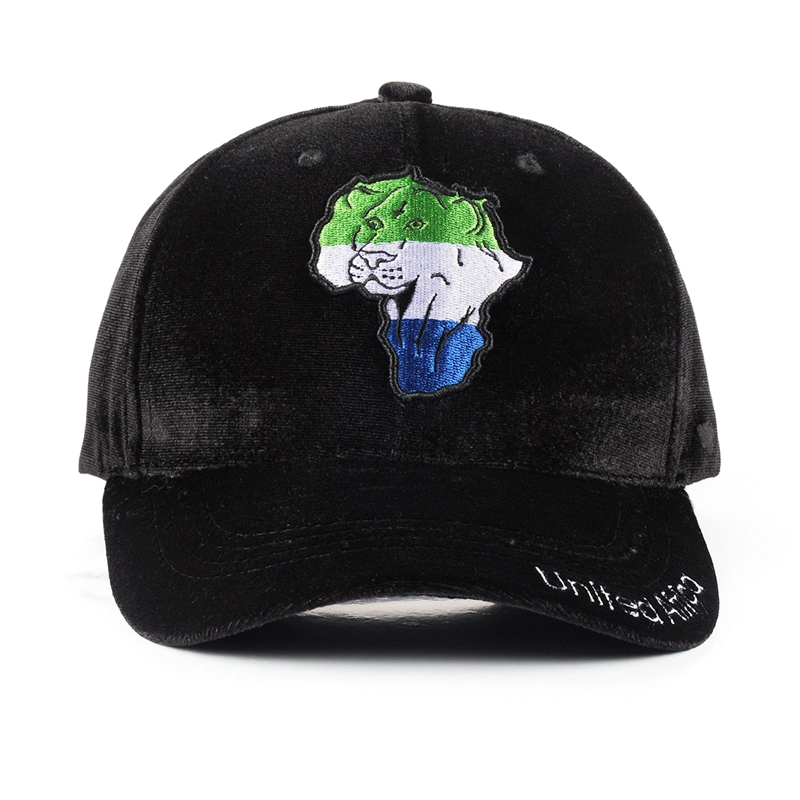 black pleuche baseball caps