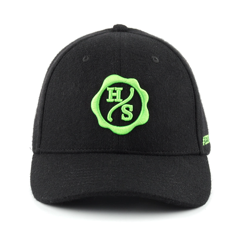 embroidery logo baseball cap, melton wool baseball cap, baseball cap sports hat custom