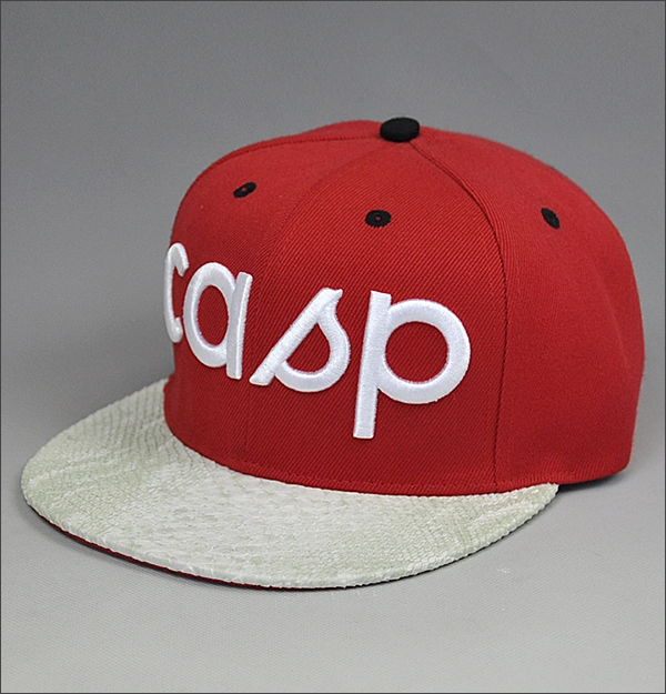 100% acrylic snakskin brim custom 3d embroidered snapback hats
