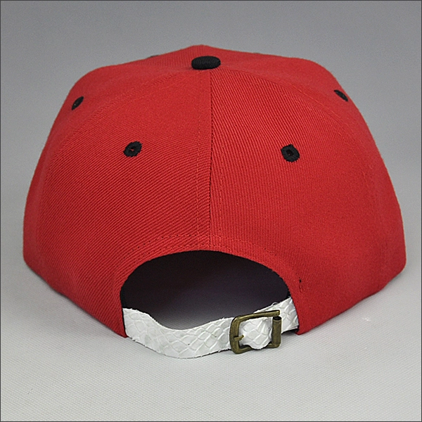 100% acrylic snakskin brim custom 3d embroidered snapback hats
