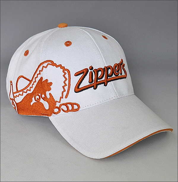 100 cotton white baseball cap with 3d embroidery