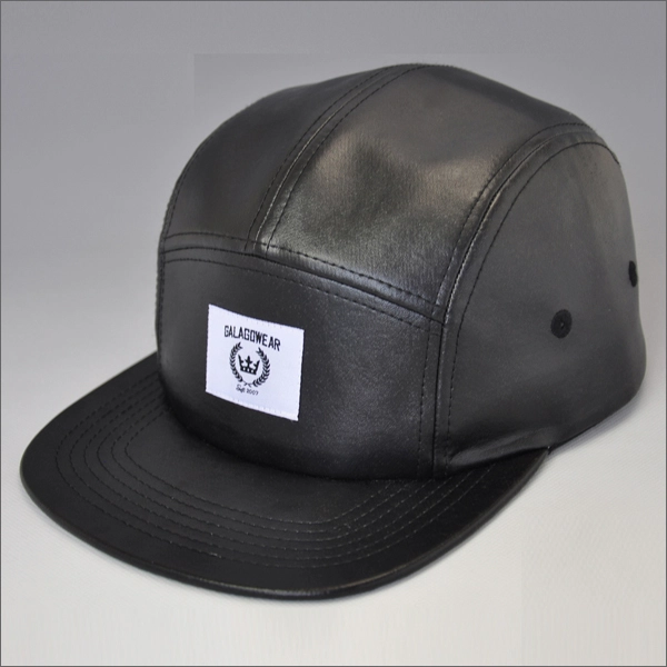 Chine chapeaux snapback en cuir noir sur mesure fabricant