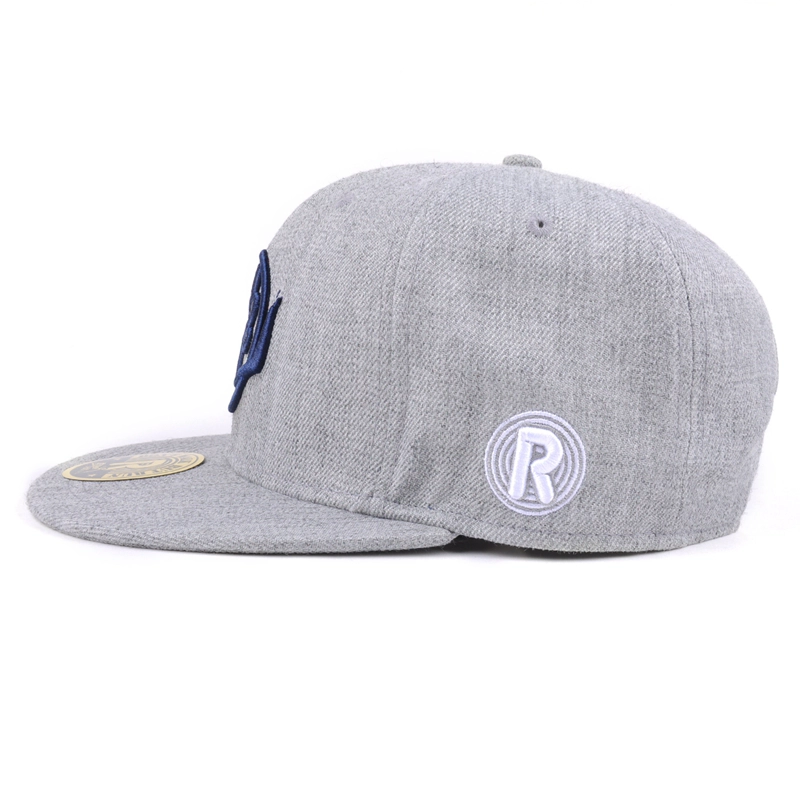 3d التطريز الاكريليك الصوف snapback 6 لوحات قبعات حافة بريم