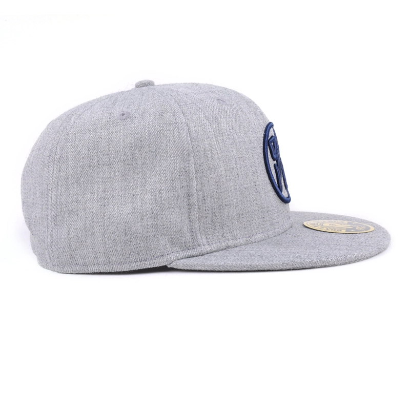 3d التطريز الاكريليك الصوف snapback 6 لوحات قبعات حافة بريم