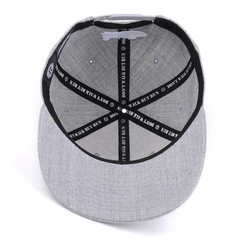 3d التطريز الاكريليك الصوف snapback 6 لوحات قبعات حافة بريم