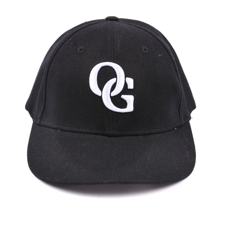 3d embroidery black fitted baseball cap
