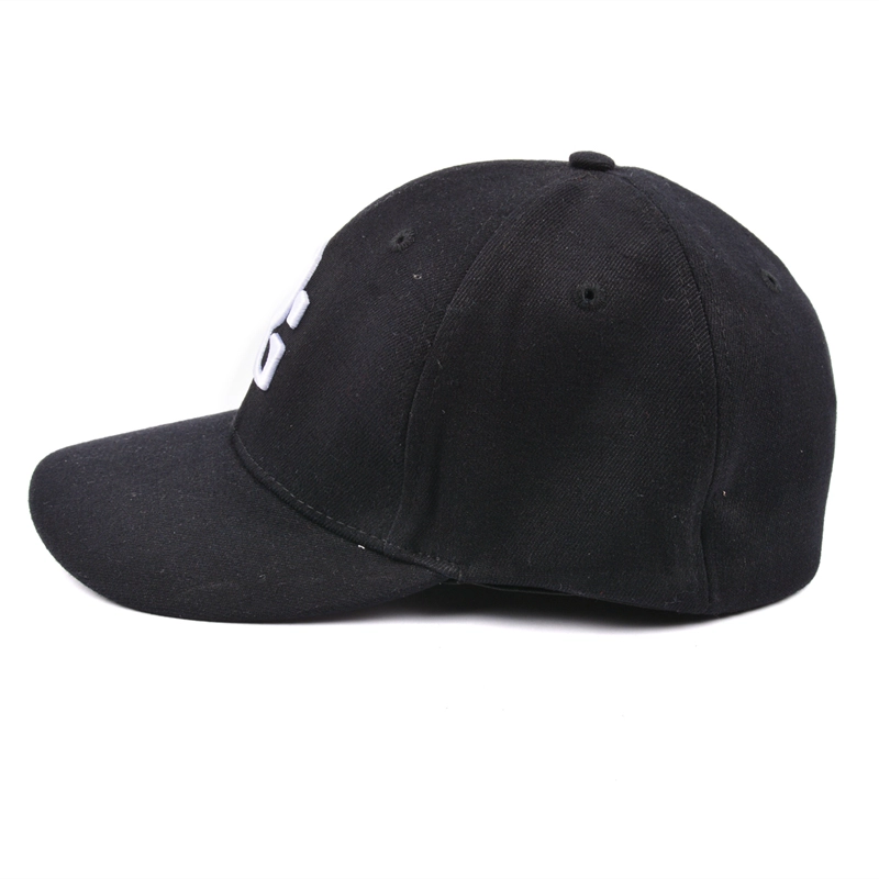 3d embroidery black fitted baseball cap