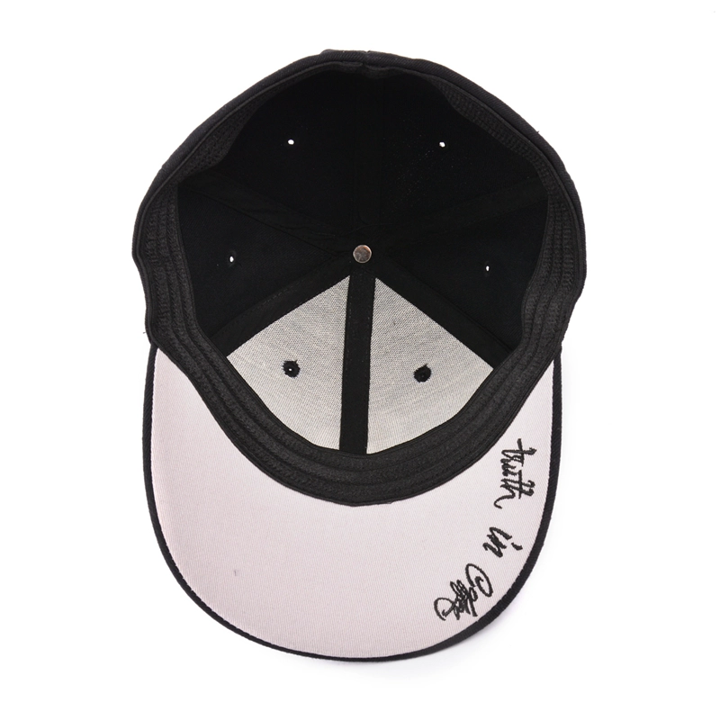 3d embroidery black fitted baseball cap